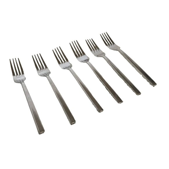 Glo Hill Forks Stainless Steel Dinner Forks 8"  Set Of 6 Minimalist Modern - Picture 1 of 15